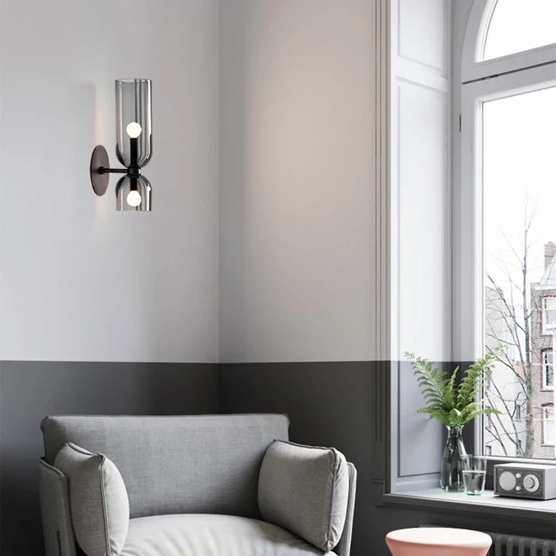 Smoked Glass Nordic Wall Lamp