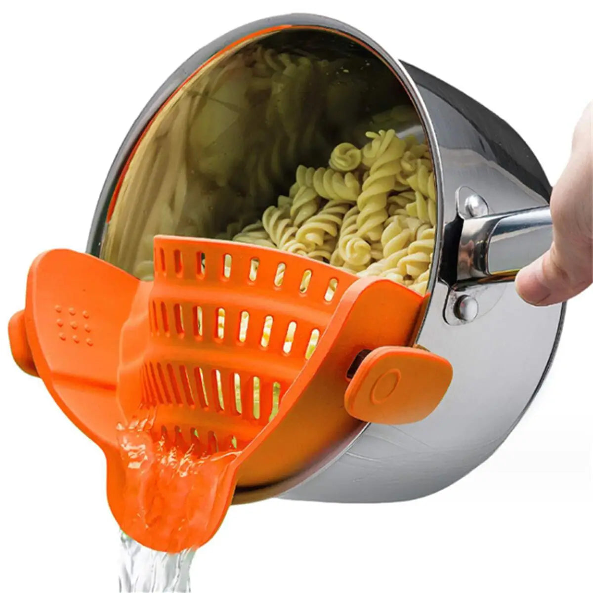 Clip-On Pot Strainer for Pans & Bowls