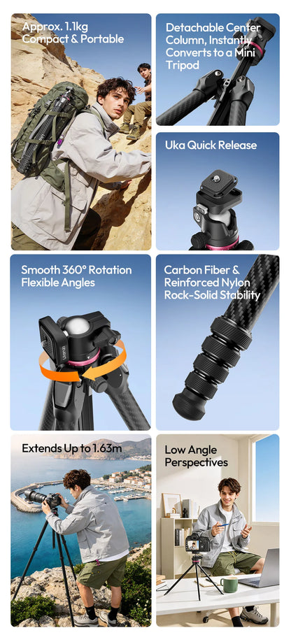2-in-1 Carbon Fiber Tripod
