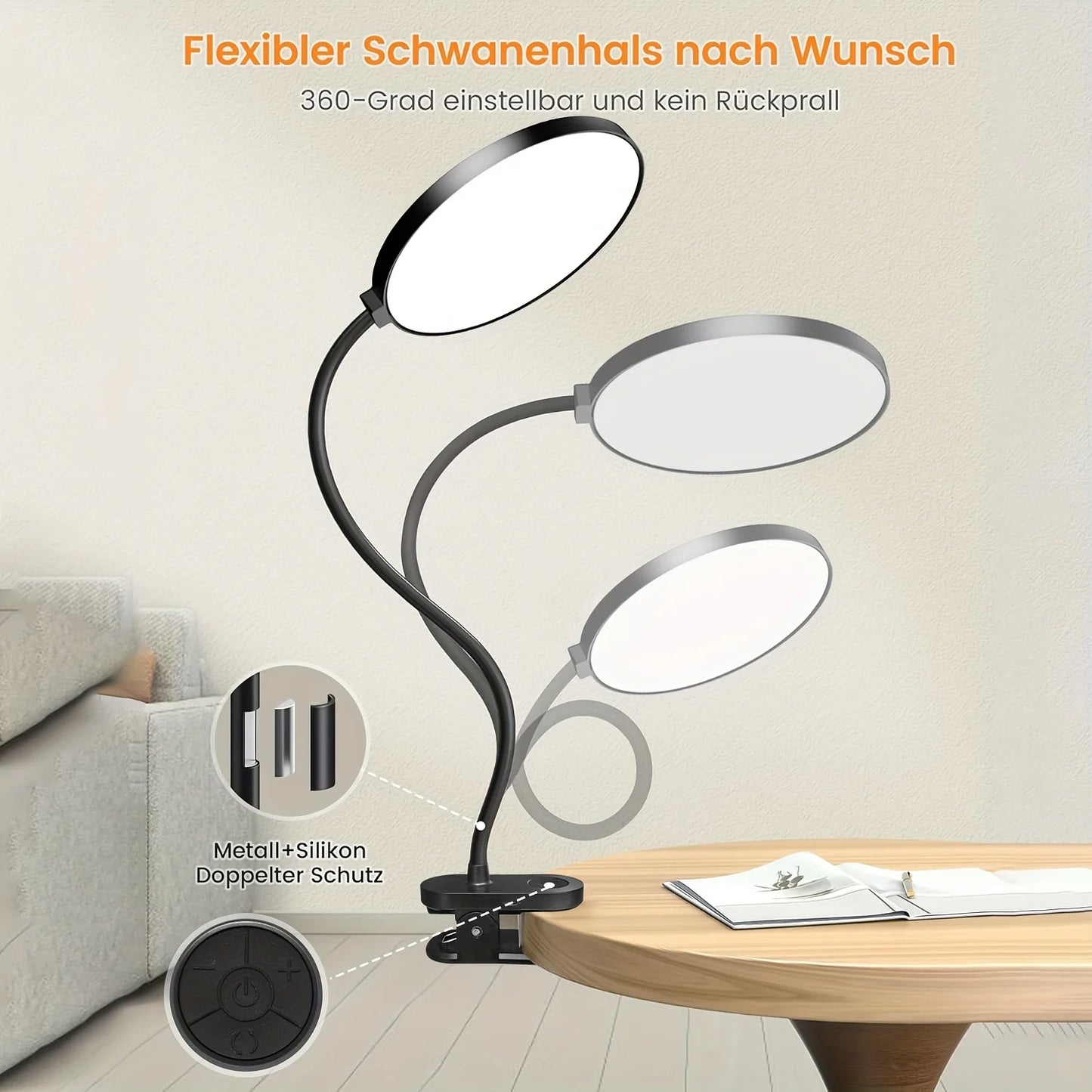 3.5in LED Clip Desk Lamp