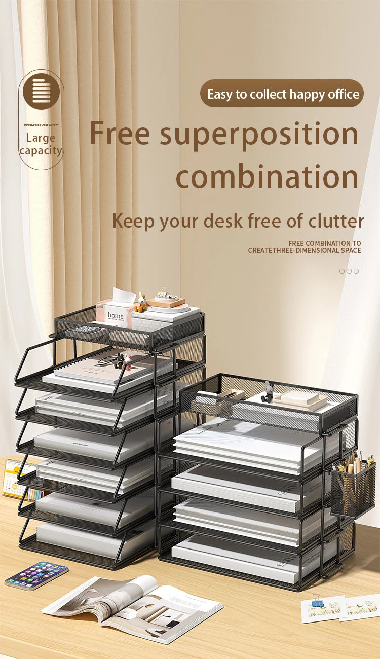 Metal Multi-Tier File Rack