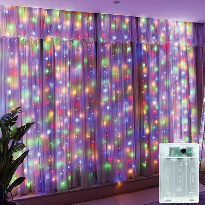 Battery LED Curtain Lights | Warm Fairy Window Garland