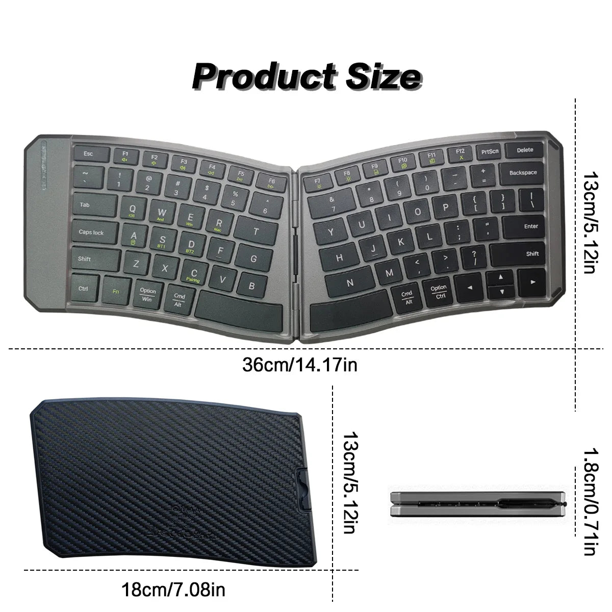 Ergonomic Foldable Bluetooth Keyboard