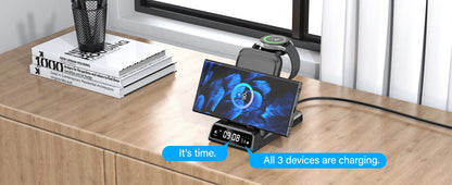 ChronoCharge Foldable 3-in-1 Wireless Charging Station
