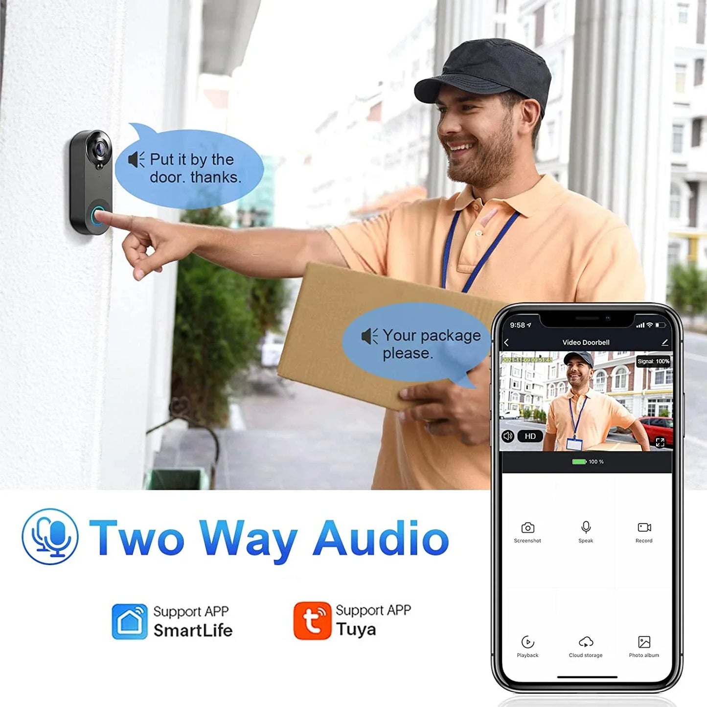 1080P Wireless Video Doorbell, Night Vision