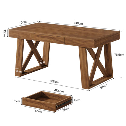 Mid-Century Walnut Farmhouse Desk