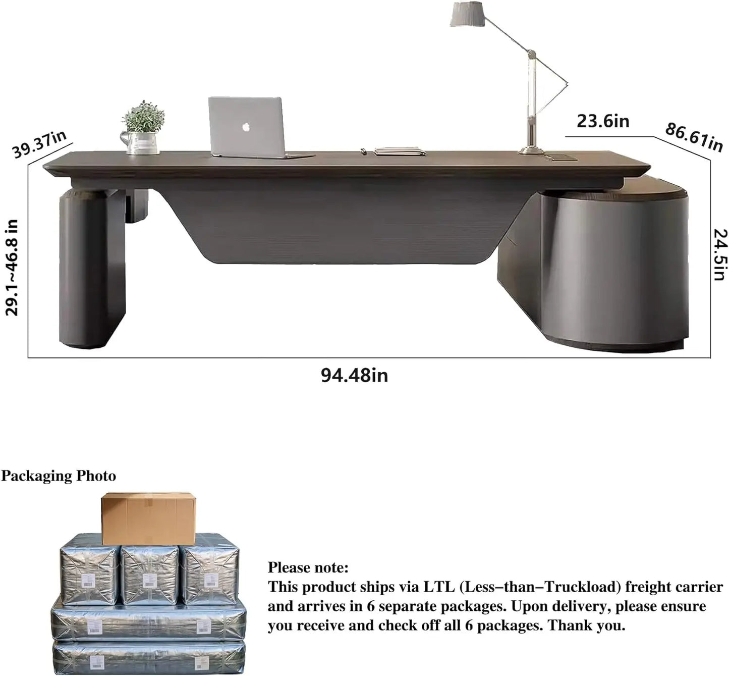 The Vanguard Executive L-Shaped Office Suite with Storage Cabinet & Privacy Panel