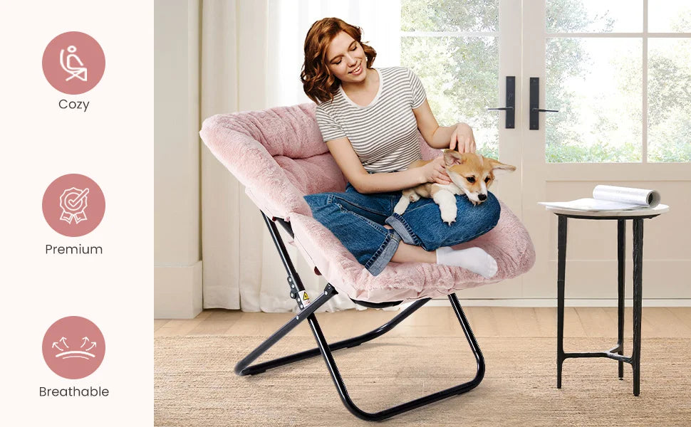 Faye Faux Fur Saucer Chair