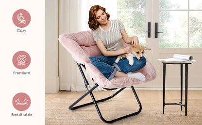 Faye Faux Fur Saucer Chair