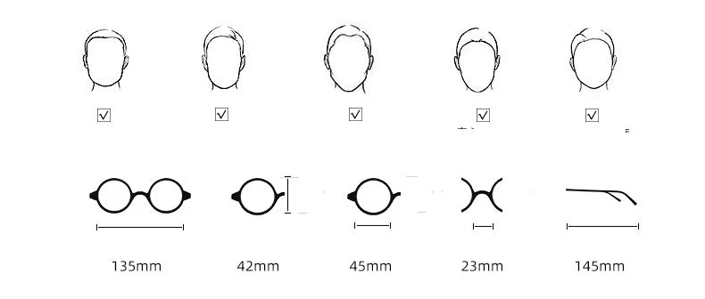 Titanium Retro Round Glasses