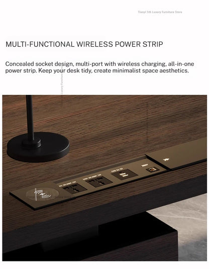 Milano Italian Minimalist Solid Wood Office Desk
