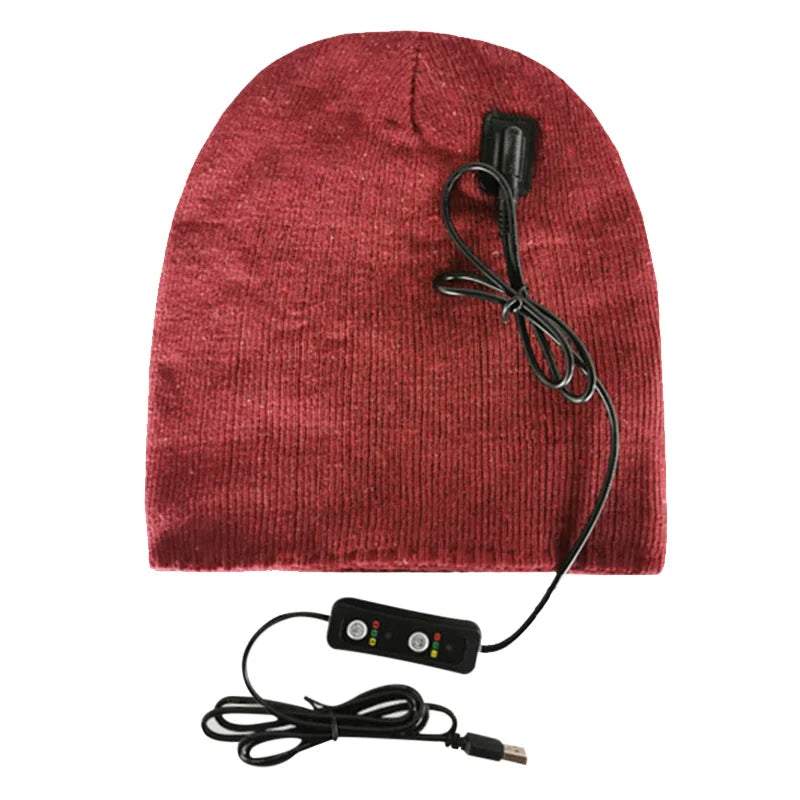 USB Heated Beanie | 3 Heat Levels, Washable Knit Hat