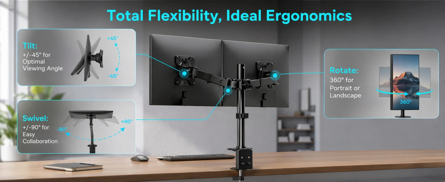 Kyspho Heavy-Duty Dual Monitor Mount
