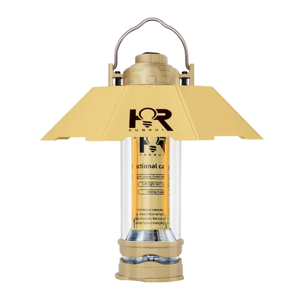 Retro Waterproof Camping Lantern, 3000mAh