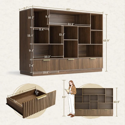 Sterling 67" Standing Desk & Bookshelf Set