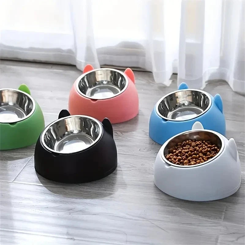 Tilted Non-Slip Pet Bowl for Cats & Dogs