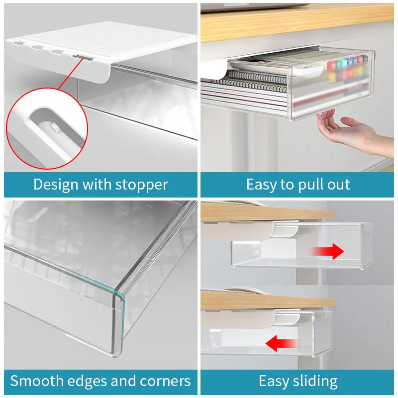 No-Drill Under-Desk Drawer