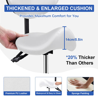 Rolling Saddle Chair with Back Support