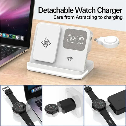 AuraCharge Pro 6-in-1 Wireless Charging Station with LED Clock