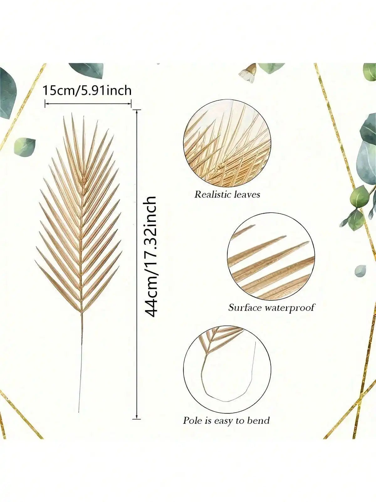 Artificial Palm Leaves (Gold)