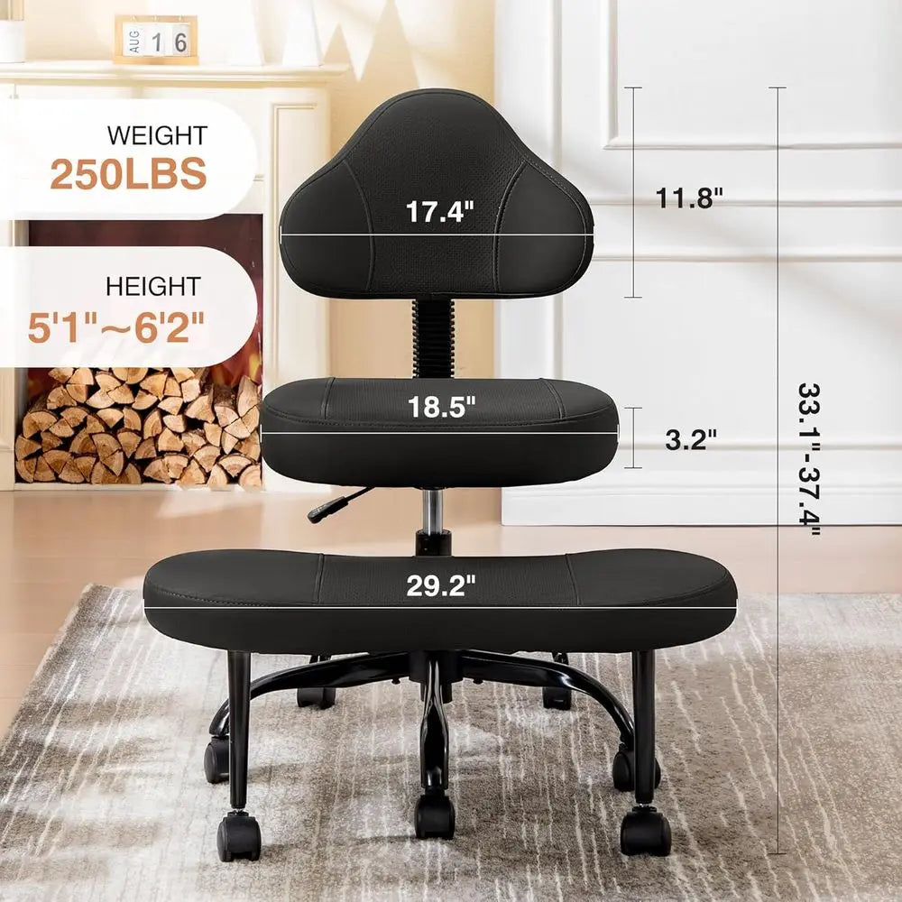 Adjustable Kneeling Chair & Retractable Footrest