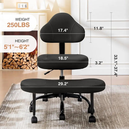 Adjustable Kneeling Chair & Retractable Footrest