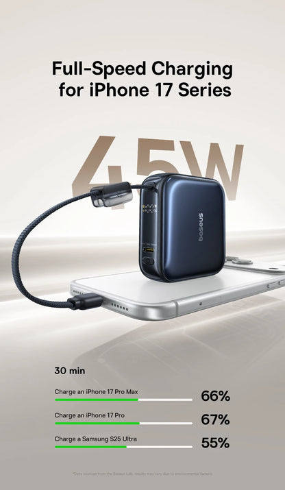 Mini Power Bank with Built-In Cable