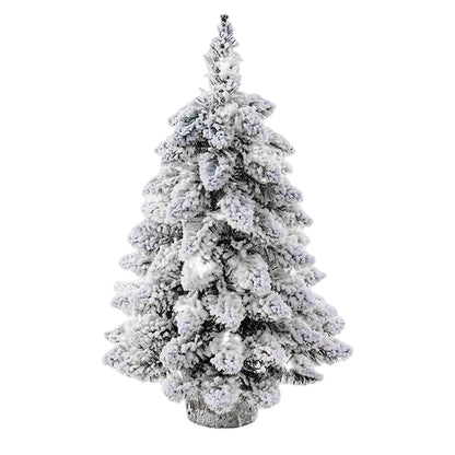 Snow Flocked Tabletop Christmas Tree | 45 cm with LED Lights
