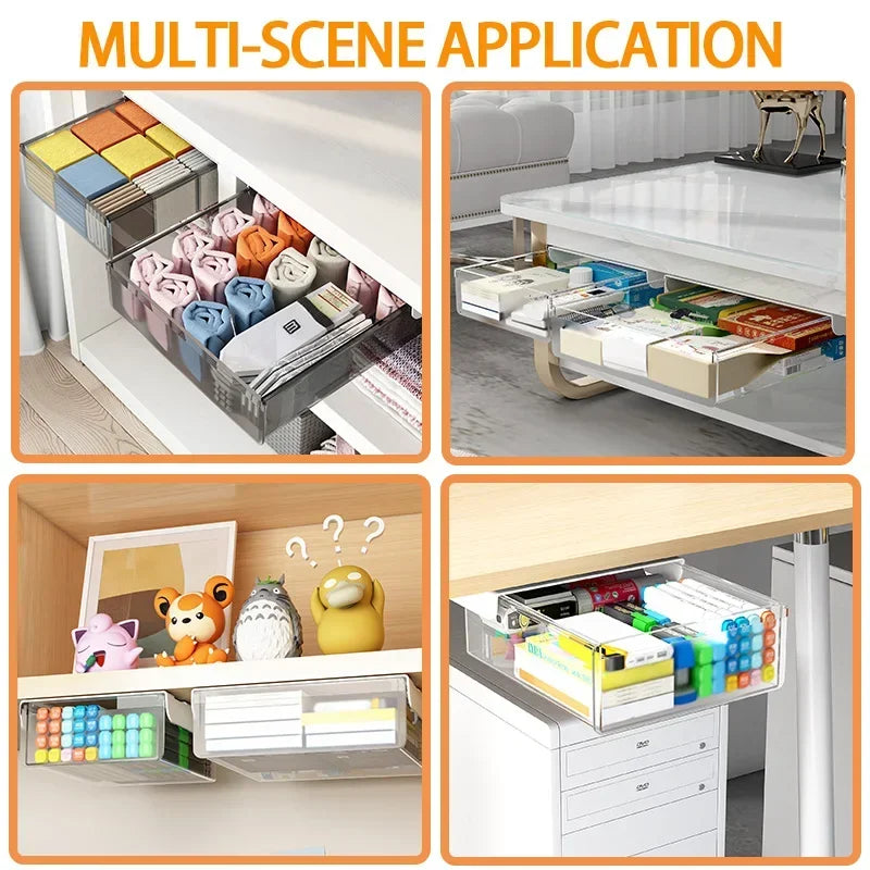 Hidden Under-Desk Drawer Organizer