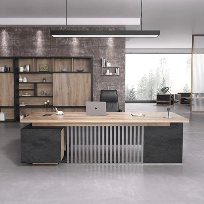 The Sovereign Grand Executive Office Desk with Integrated Storage Cabinet