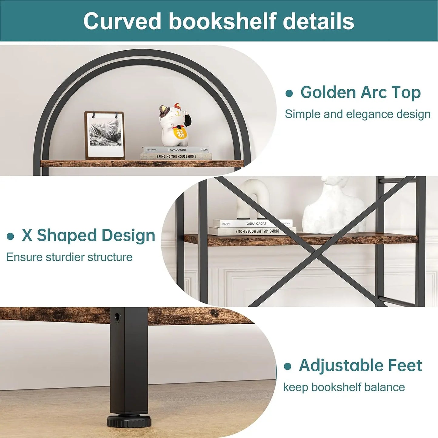 Arbora Arched 5-Tier Bookcase