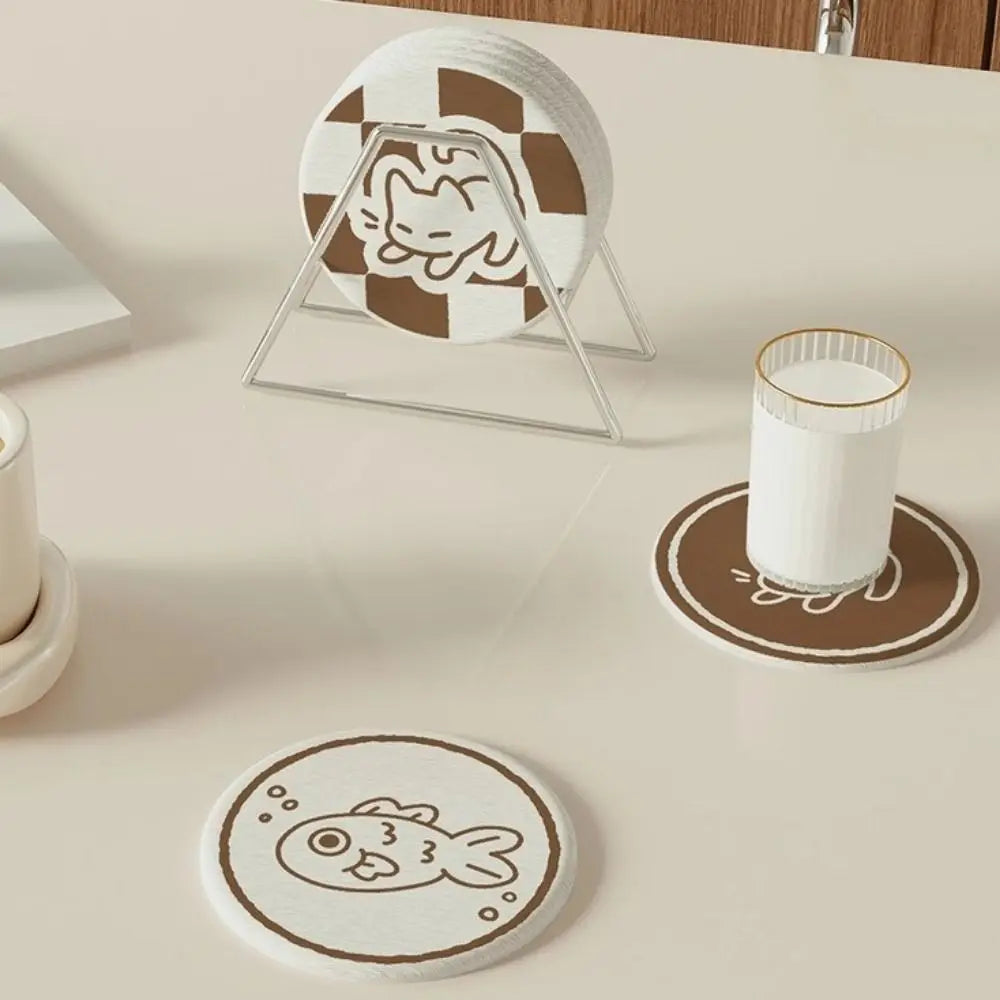 Cartoon Cat Diatom Mud Coaster