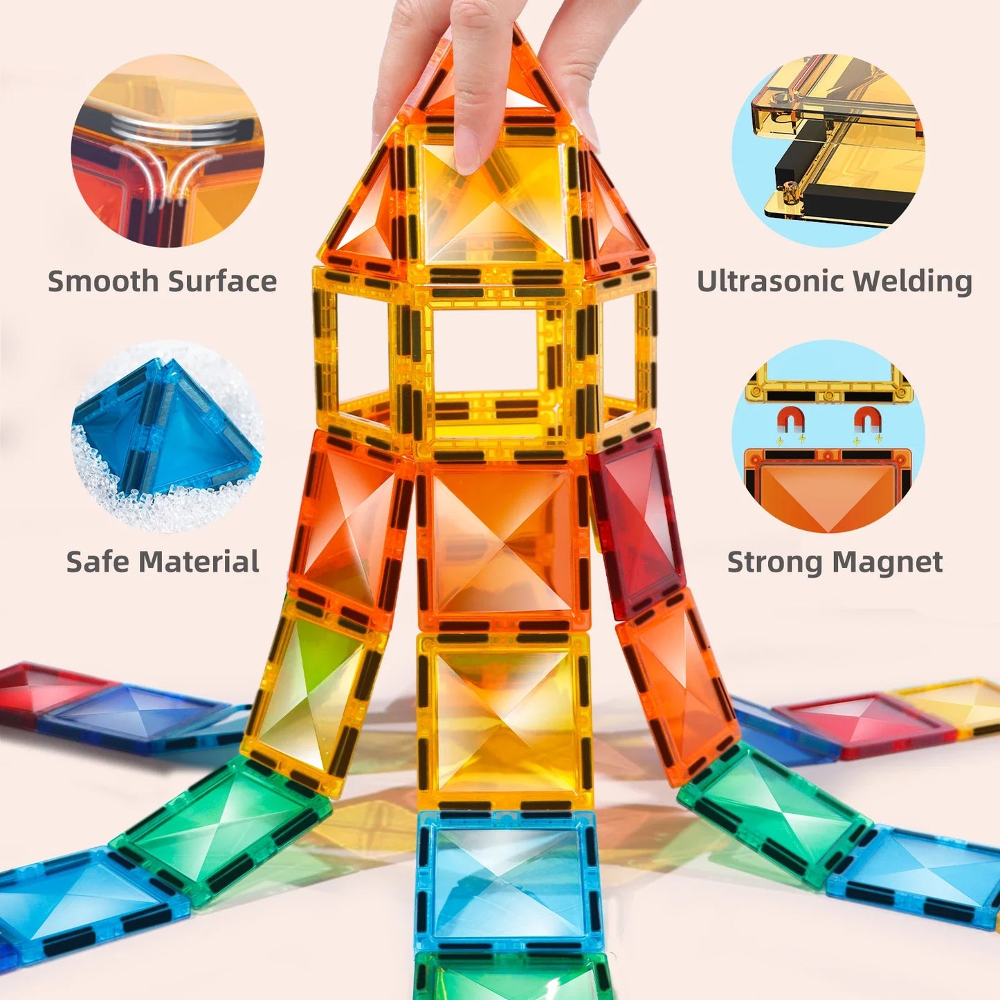 Diamond Magnetic Tiles - STEM Building Toy