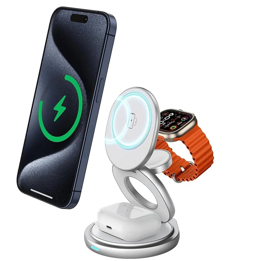 3-in-1 Rotating Magnetic Charger Stand