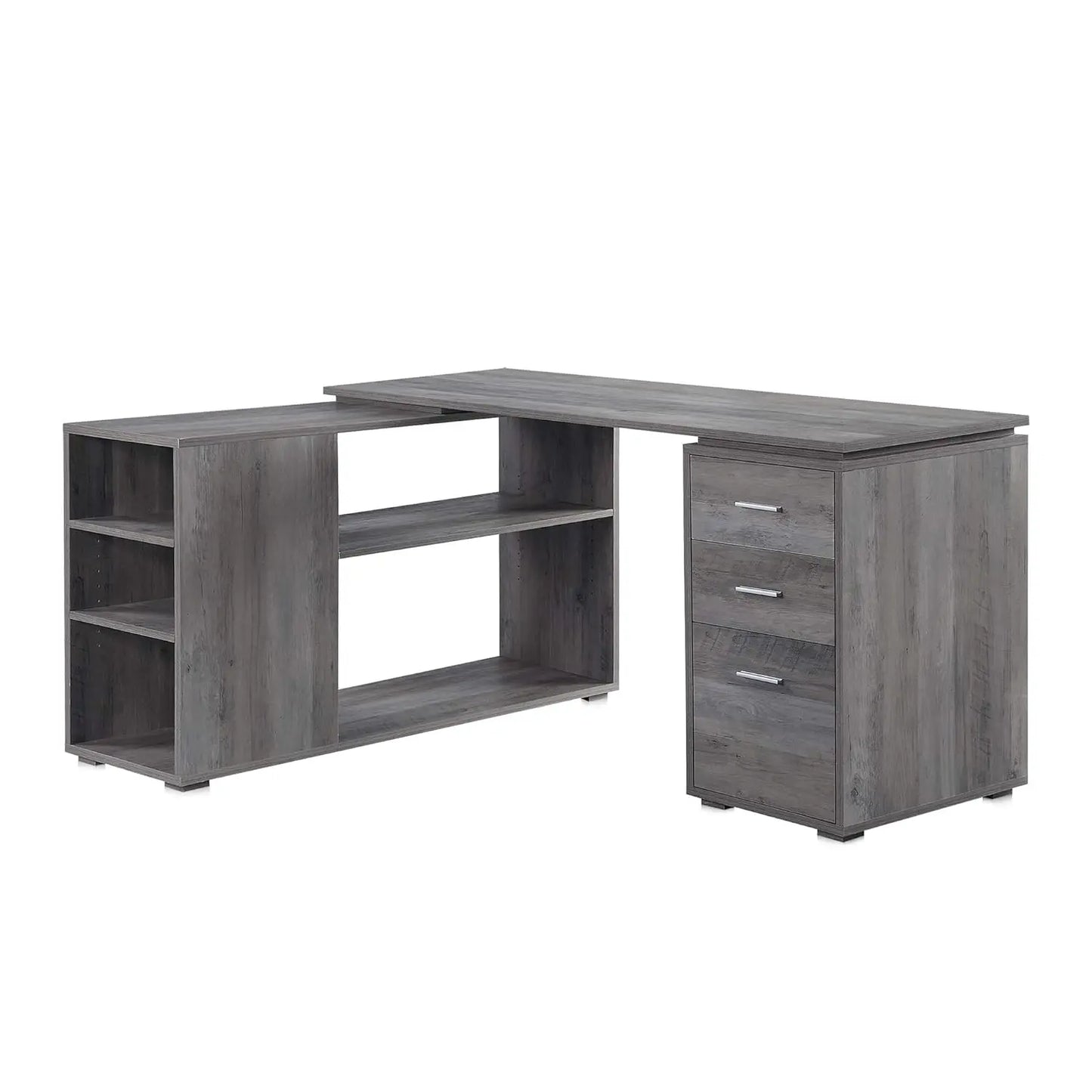 60" Dark Walnut L-Shaped Corner Desk