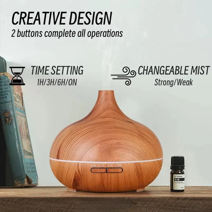 Wood Grain Aroma Diffuser & Humidifier