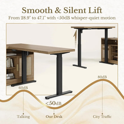 Sterling 48" Standing Desk & Bookshelf Set