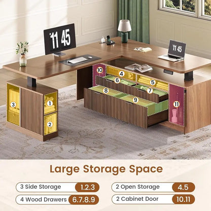 Camborne L-Shaped Storage Desk