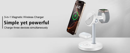 MagFusion Pro 3-in-1 Magnetic Wireless Charging Station