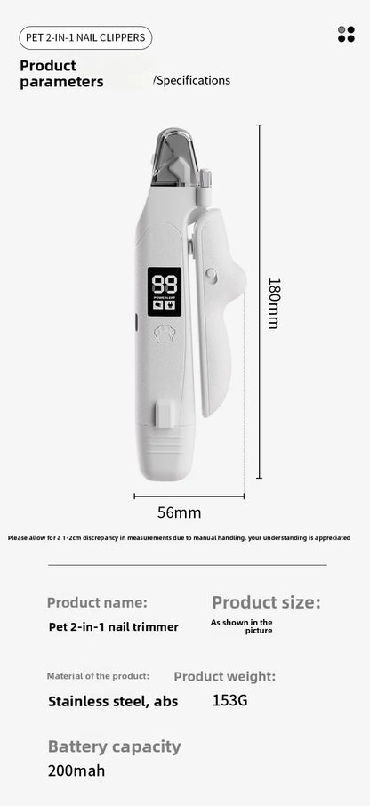 2-in-1 LED Pet Nail Clipper & Grinder