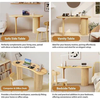 Curved Wood Writing Desk