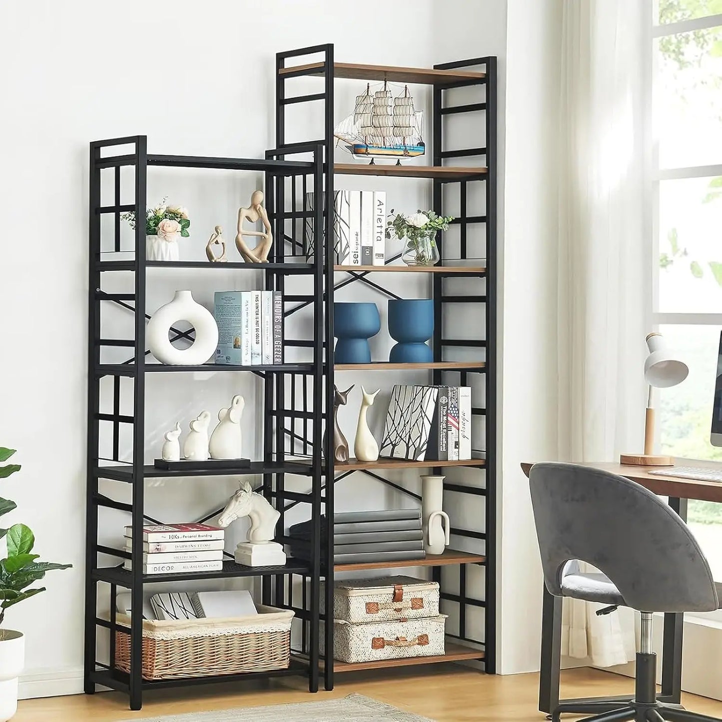 Vertex Industrial 7-Tier Display Bookshelf