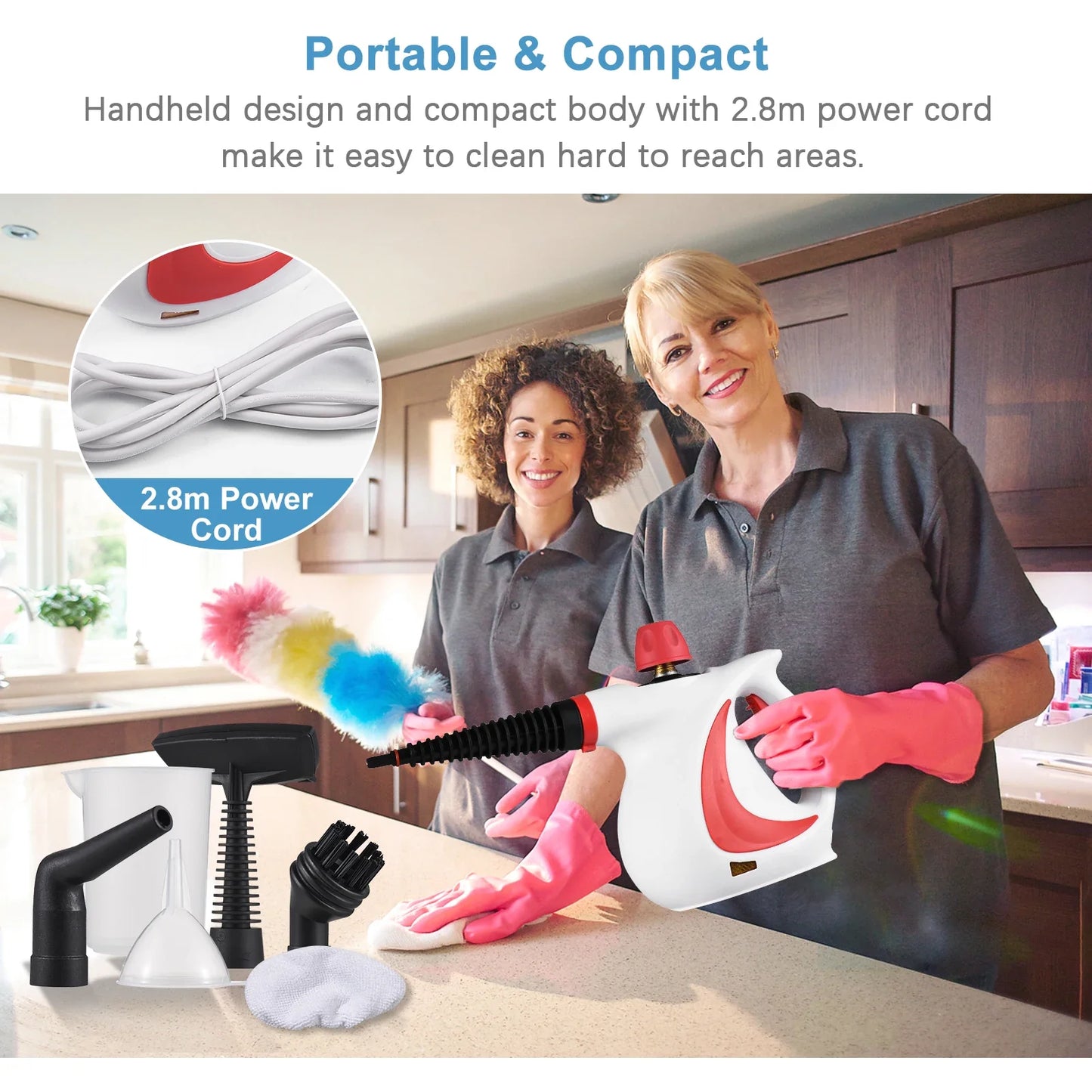 1050W Handheld Steam Cleaner - Multi-Surface