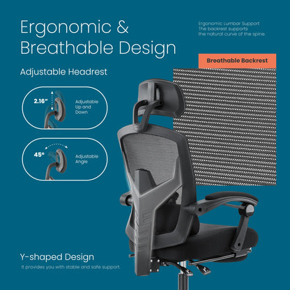 Tall Reclining Ergonomic Office Chair