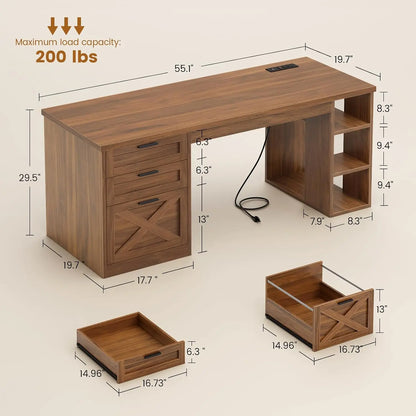 Birchmont Farmhouse Storage Desk