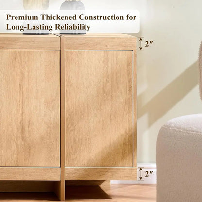 Handle-Free Oak TV Stand