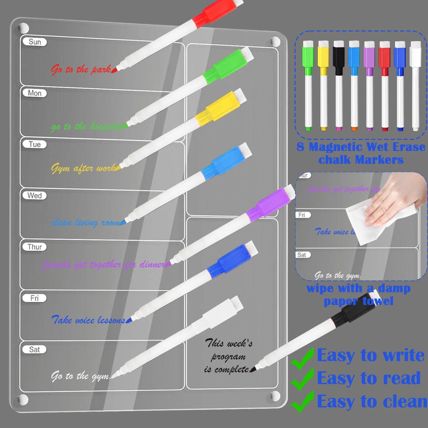 MagPlan Acrylic Fridge Calendar Board