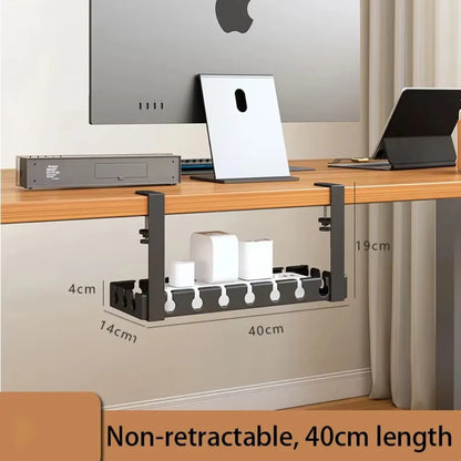 Extendable Under-Desk Cable Management Tray