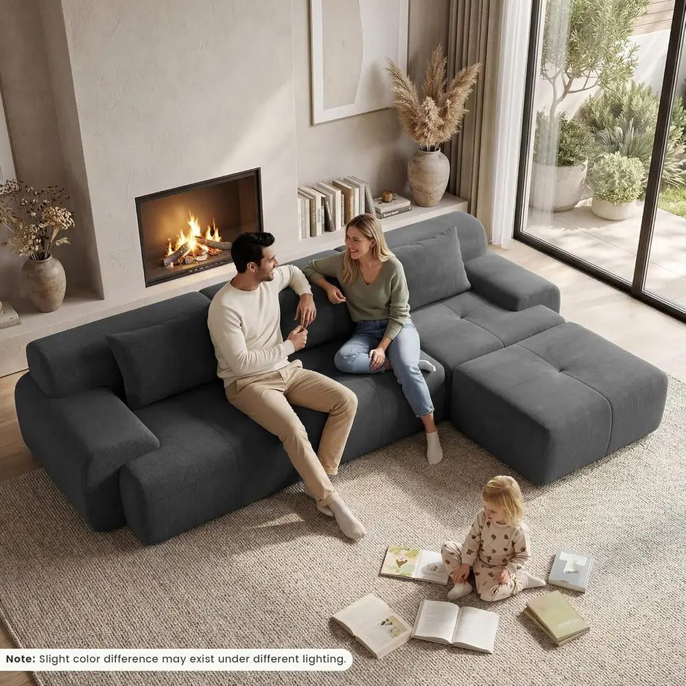 Oversized Corduroy Sectional Sofa