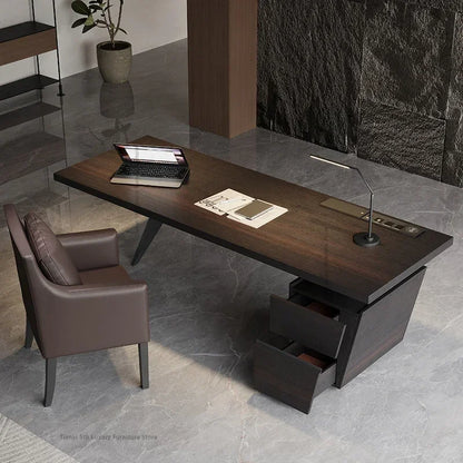 Milano Italian Minimalist Solid Wood Office Desk
